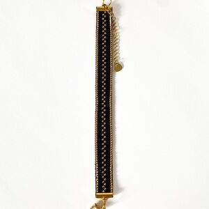 Handcrafted Black and Gold Beaded Bracelet